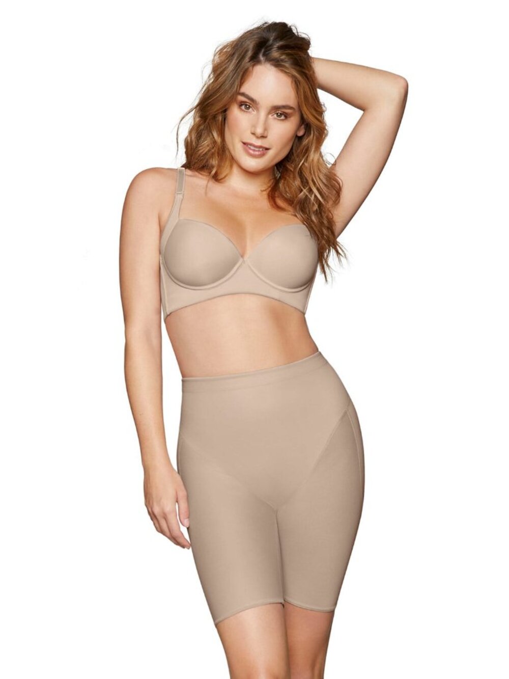 #2282 Leonisa Women's Firm Compression Butt Lifter Shaper Shorts - Light Beige